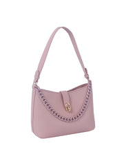 Chain Accented Hobo Handbag