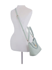 Chain Accented Hobo Handbag