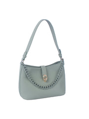 Chain Accented Hobo Handbag