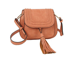 Fashion Tassel Saddle Crossbody Bag Vegan Pu Leather