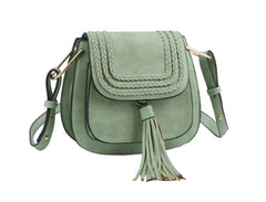 Fashion Tassel Saddle Crossbody Bag Vegan Pu Leather