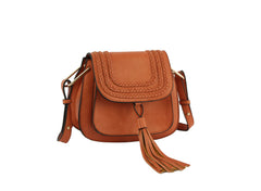 Fashion Tassel Saddle Crossbody Bag Vegan Pu Leather