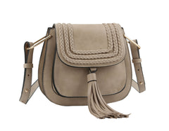 Fashion Tassel Saddle Crossbody Bag Vegan Pu Leather