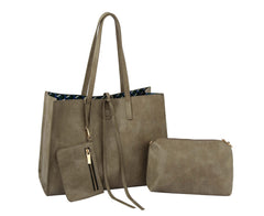 Hf Reversible Three Piece Fashion Handbag Set  D-0708-3S