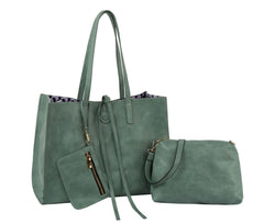 Hf Reversible Three Piece Fashion Handbag Set  D-0708-3S