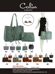 Hf Reversible Three Piece Fashion Handbag Set  D-0708-3S