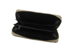 Monogrammed Diamond Check Zip Around Wallet