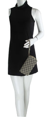 Monogrammed Diamond Check Zip Around Wallet