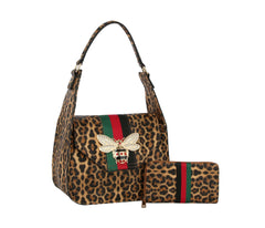 Designer Fashion Bee Satchel with Matching Wallet Set