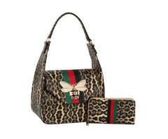 Designer Fashion Bee Satchel with Matching Wallet Set