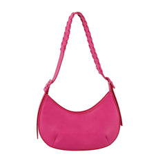 Buckle detailed half moon shoulder bag