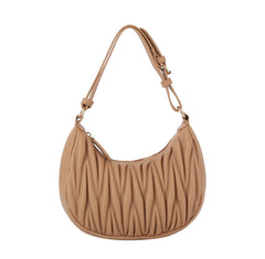 Quilted half moon shoulder bag