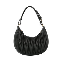 Quilted half moon shoulder bag