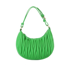 Quilted half moon shoulder bag