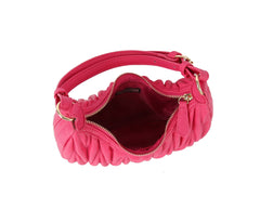 Quilted half moon shoulder bag