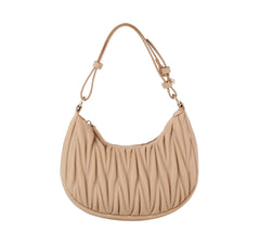Quilted half moon shoulder bag
