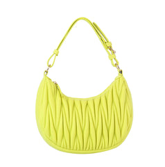Quilted half moon shoulder bag