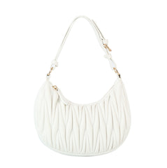 Quilted half moon shoulder bag