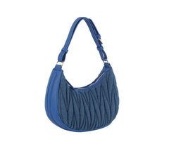 Quilted denim shoulder bag
