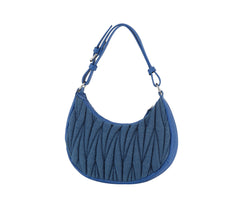 Quilted denim shoulder bag