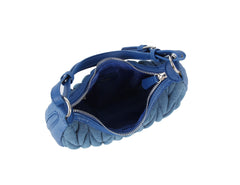 Quilted denim shoulder bag