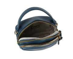 Double zip top handle camera crossbody