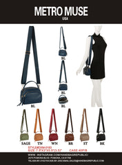 Double zip top handle camera crossbody