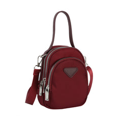 Triple zip top handle crossbody