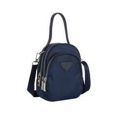 Triple zip top handle crossbody