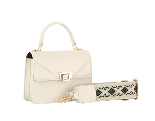Metal D√©cor front flap squre bag