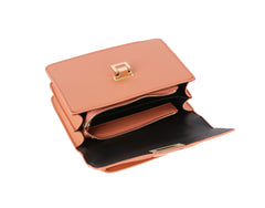 Metal D√©cor front flap squre bag