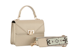 Metal D√©cor front flap squre bag