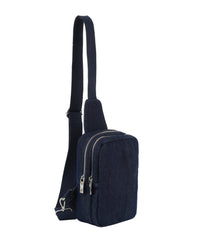 Front pocket denim sling bag