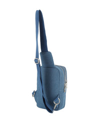 Front pocket denim sling bag