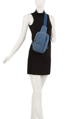 Front pocket denim sling bag