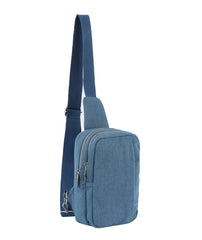 Front pocket denim sling bag