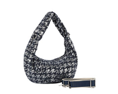 Sequin denim shoulder bag