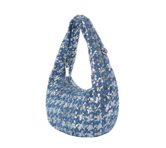 Sequin denim shoulder bag