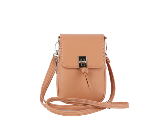 Metal closure phone crossbody