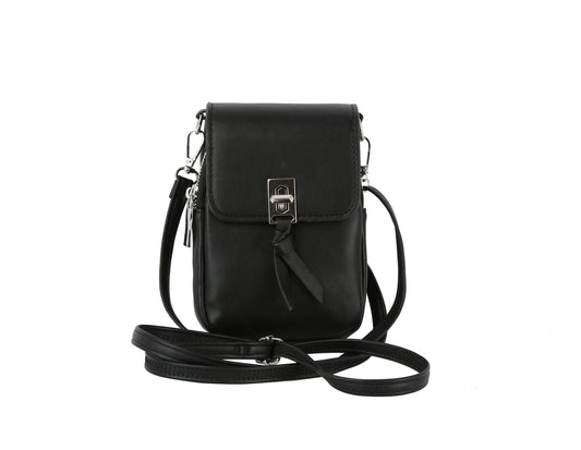 Metal closure phone crossbody