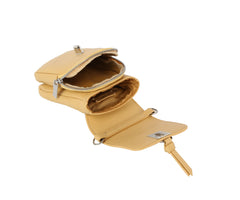 Metal closure phone crossbody