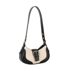 Y2K buckle detailed two tone shoulder bag