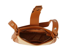 Y2K buckle detailed two tone shoulder bag