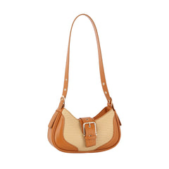 Y2K buckle detailed two tone shoulder bag