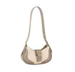 Y2K buckle detailed two tone shoulder bag