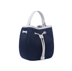 Contrast edge drawstring mini tote