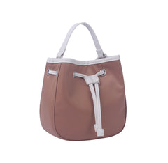 Contrast edge drawstring mini tote