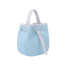 Contrast edge drawstring mini tote