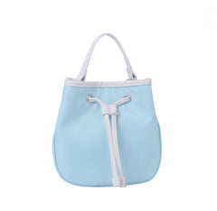 Contrast edge drawstring mini tote