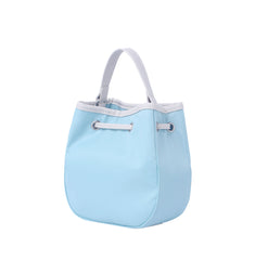 Contrast edge drawstring mini tote